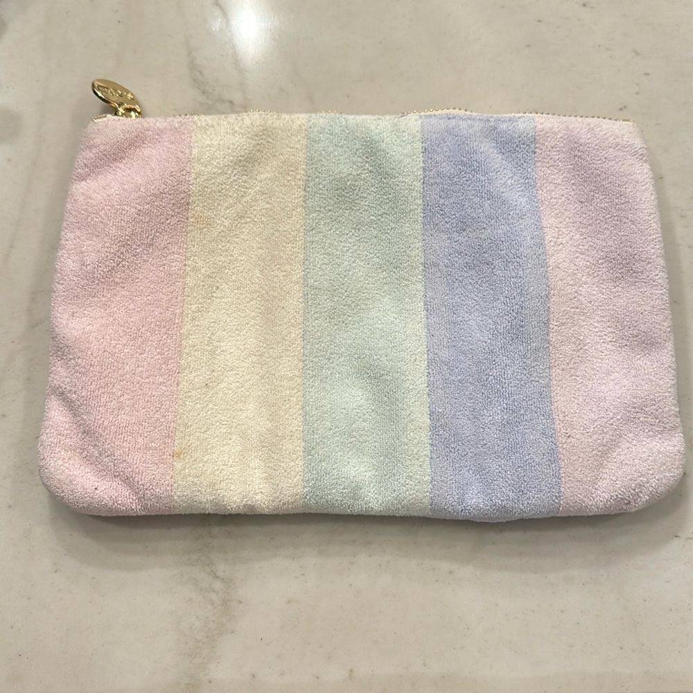 Stoney Clover Lane terry cloth striped pastel pouch